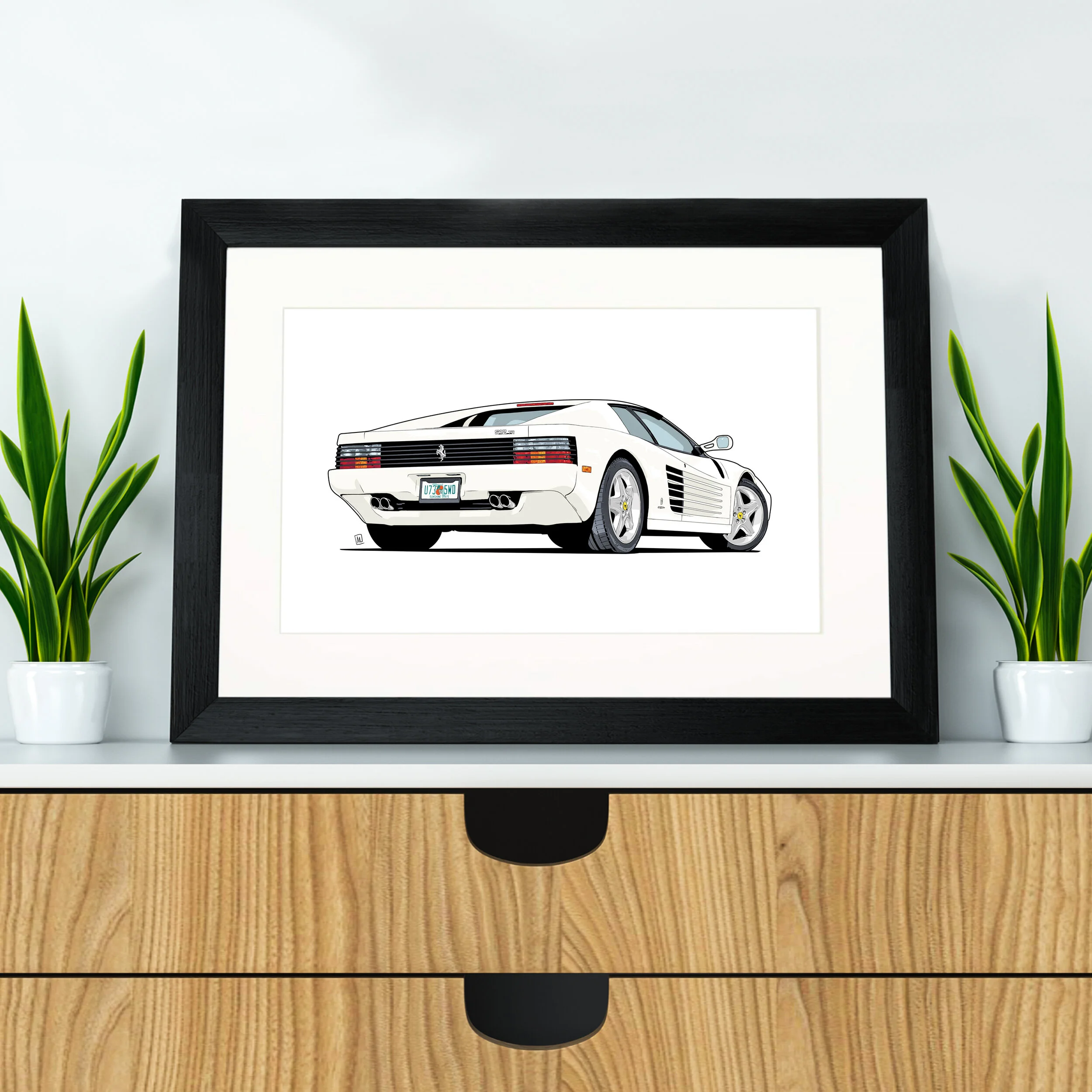 Nissan 300ZX open edition sports car artwork print - Different
